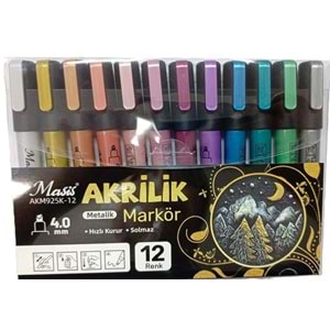 MARKER KALEM-AKRİLİK MASİS 4,0MM. PKT*12-METALİK