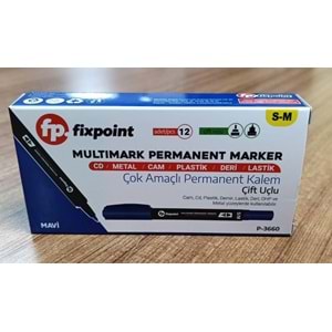 ASETAT KALEMİ-ÇİFT UÇLU S/M PKT*12-MAVİ