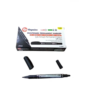 ASETAT KALEMİ-ÇİFT UÇLU S/M PKT*12-SİYAH