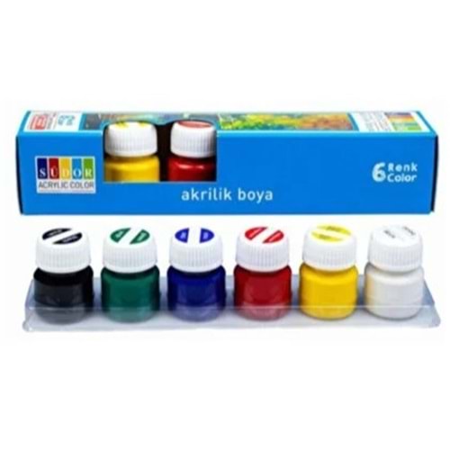 AKRİLİK BOYA SET-SÜDOR 20ML.PKT*6
