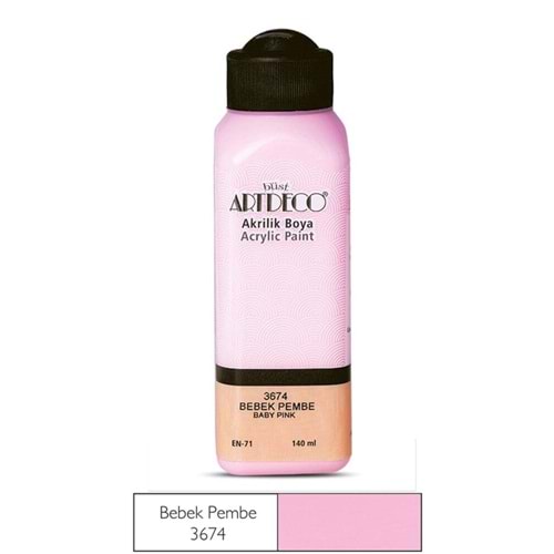 AKRİLİK BOYA-140ML.ARTDECO*3674-BEBEK PEMBE