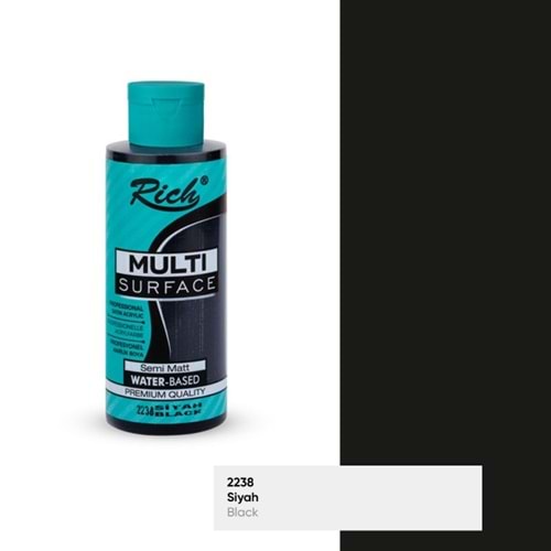AKRİLİK BOYA-MULTİ SURFACE 120CC.RİCH*2238-SİYAH