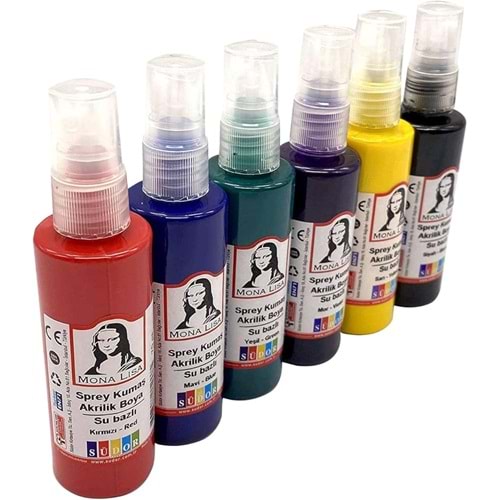 AKRİLİK KUMAŞ BOYASI SET-SPREY SÜDOR 70ML.PKT*6