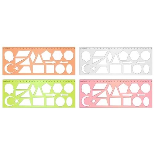 CETVEL-HATAS GEOMETRİK ŞEKİLLER ŞABLONU*25CM