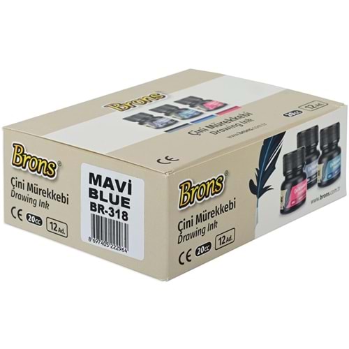 ÇİNİ MÜREKKEBİ-BRONS 20CC.PKT*12-MAVİ