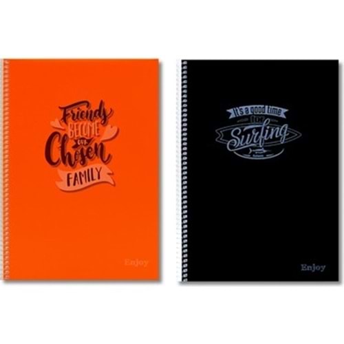 DEFTER-A4 SİM ENJOY72 YP.SPİRALLİ PP.KAPAK*ÇİZGİLİ