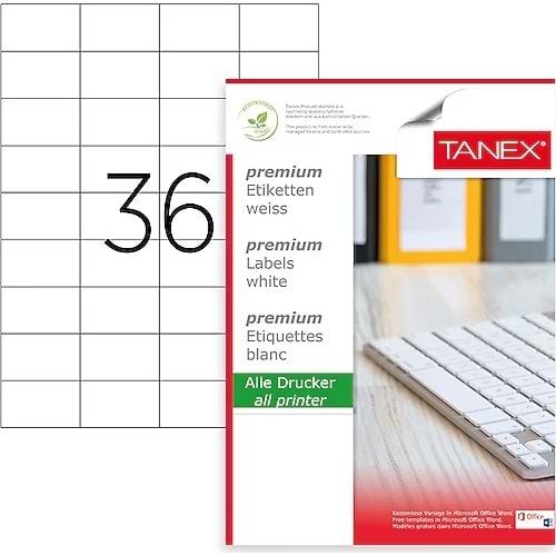 ETİKET-A4 LASER TW-2035 1/36 PKT*100