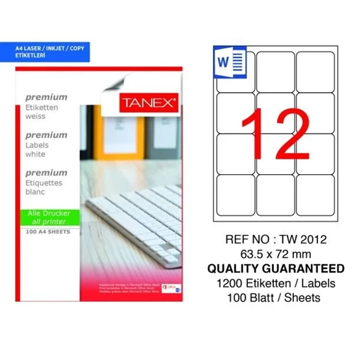 ETİKET-A4 LASER 1/12 PKT*100
