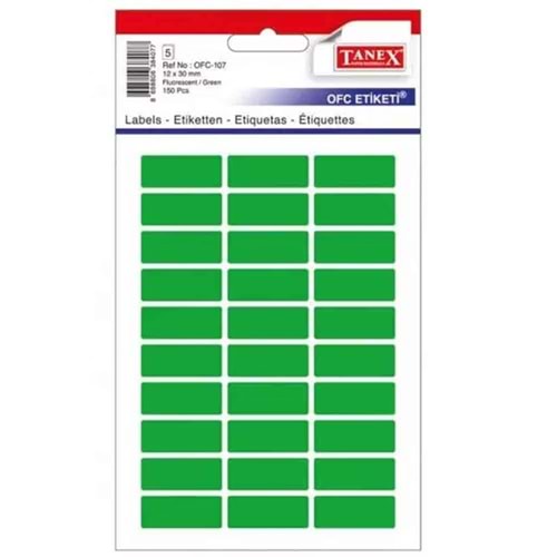 ETİKET-OFİS 12x30 FLORASAN PKT*10-YEŞİL