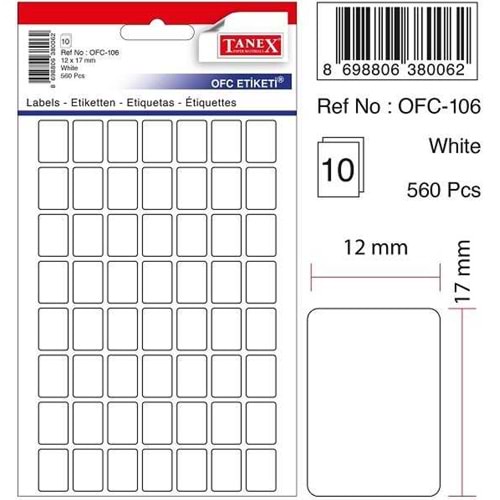 ETİKET-OFİS OFC-106 12x17MM PKT*10
