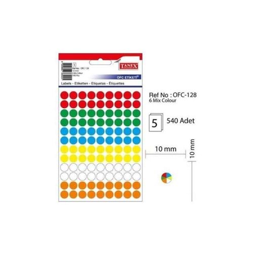 ETİKET-OFİS OFC-130 16MM PKT*10-KARIŞIK