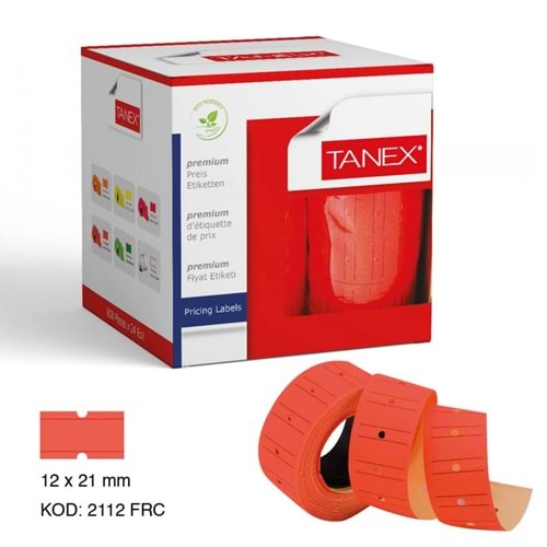FİYAT ETİKETİ-FLO 12x21MM PKT*24-KIRMIZI
