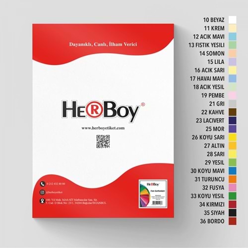 FON KARTON 35x50-160GR.HERBOY PKT*100-BEYAZ