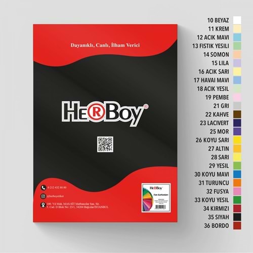 FON KARTON 35x50-160GR.HERBOY PKT*100-SİYAH