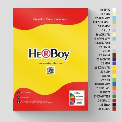 FON KARTON 50x70-160GR.HERBOY PKT*100-K.SARI