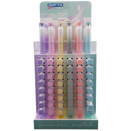 FOSFORLU KALEM-GIPTA PASTEL MACARON PKT*180 STANDLI