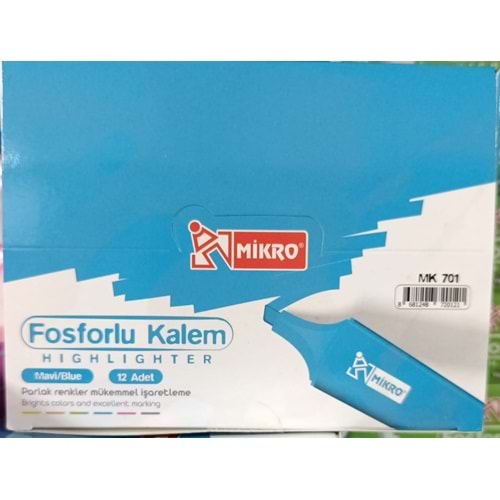FOSFORLU KALEM-MİKRO PKT*12-MAVİ