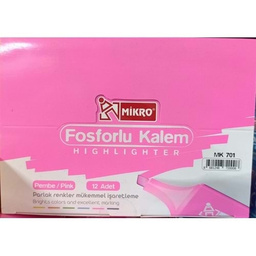 FOSFORLU KALEM-MİKRO PKT*12-PEMBE