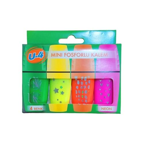FOSFORLU KALEM-U4 MİNİ PKT*4 NEON RENK