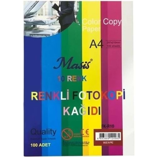 FOTOKOPİ KAĞIDI A4-MASİS PKT*100 RENKLİ