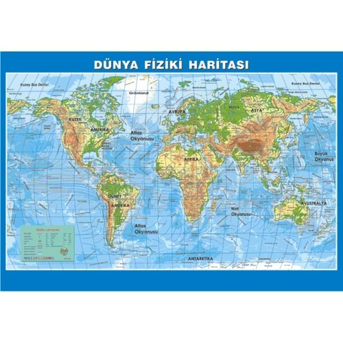 HARİTA-70x100 DÜNYA SİYASİ*ÇITALI
