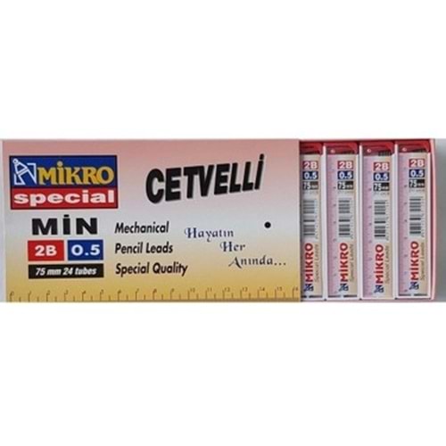KALEM UCU-MİKRO CETVELLİ 2B 75MM 0.5 PKT*24