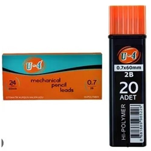KALEM UCU-U4 CETVELLİ 2B 75MM 0.7 PKT*24