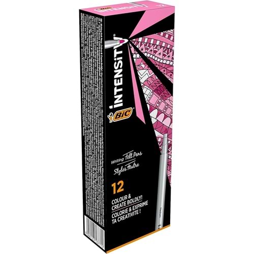 KEÇELİ KALEM-BİC İNTENSİTY LİNER 0,8MM PKT*12-PEMBE