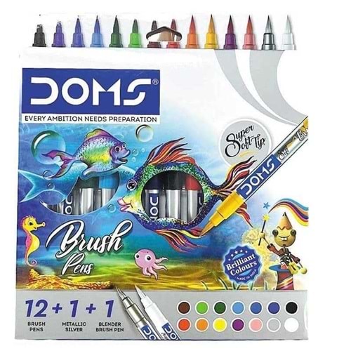 KEÇELİ KALEM-DOMS BRUSH PEN PKT*14