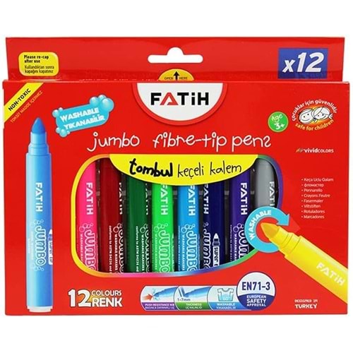 KEÇELİ KALEM-FATİH PKT*12 JUMBO*YIKANABİLİR