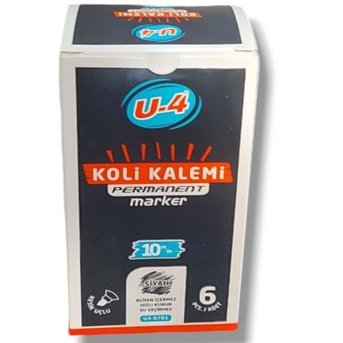 KOLİ KALEM-U-4 KESİK UÇ 10MM.PKT*6-MAVİ