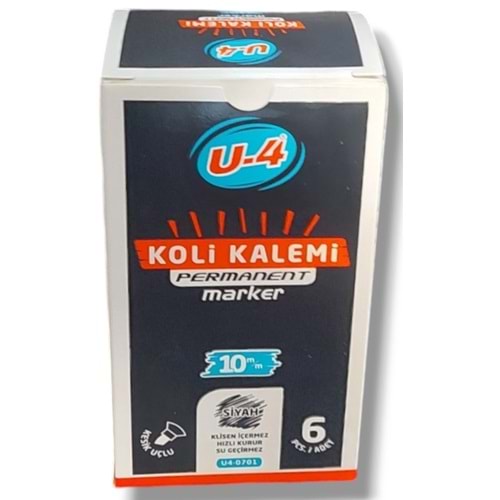 KOLİ KALEM-U-4 KESİK UÇ 6MM.PKT*10-MAVİ