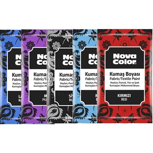 KUMAŞ BOYASI-TOZ NOVA COLOR 12GR.PKT*12-KIRMIZI