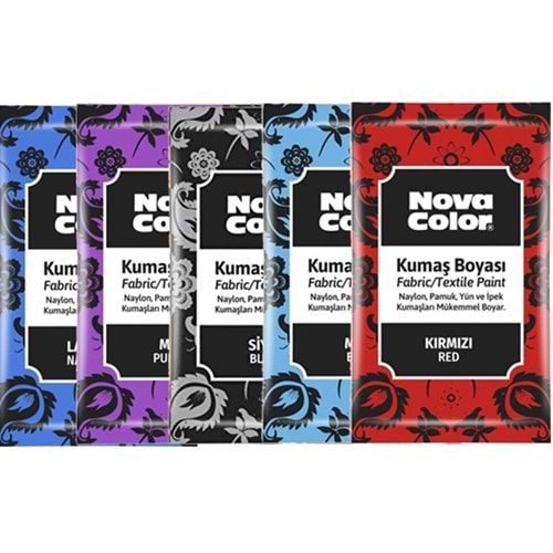 KUMAŞ BOYASI-TOZ NOVA COLOR 12GR.PKT*12-SARI
