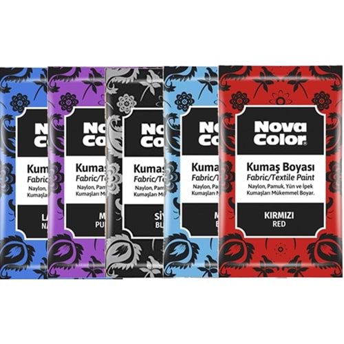 KUMAŞ BOYASI-TOZ NOVA COLOR 12GR.PKT*12-SİYAH