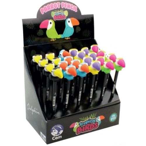 KURŞUN KALEM-DOLPHIN PAPAĞAN BAŞLIKLI PKT*24