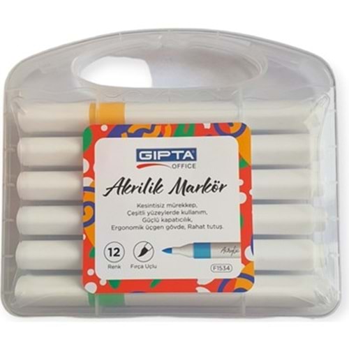 MARKER KALEM-GIPTA AKRİLİK PP.KUTU PKT*12