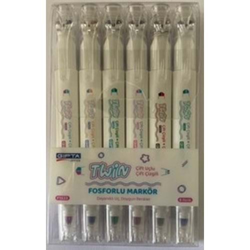 MARKER KALEM-GIPTA ÇİFT TARAFLI TWİN UÇ PKT*6