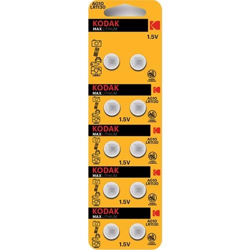 PİL-KODAK AG10/LR1130 ULTRA ALKALİN DÜĞME PKT*10