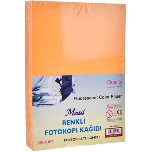 RENKLİ FOTOKOPİ KAĞIDI -A4 MASİS PKT*500-FOSFORLU TURUNCU