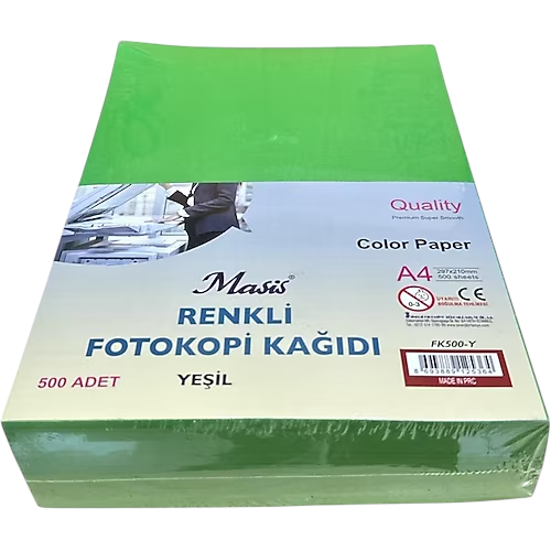 RENKLİ FOTOKOPİ KAĞIDI -A4 MASİS PKT*500-YEŞİL