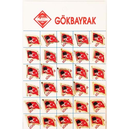 ROZET-YAKA-ATALI KALPAKLI-BAYRAK YUVARLAK PKT*30