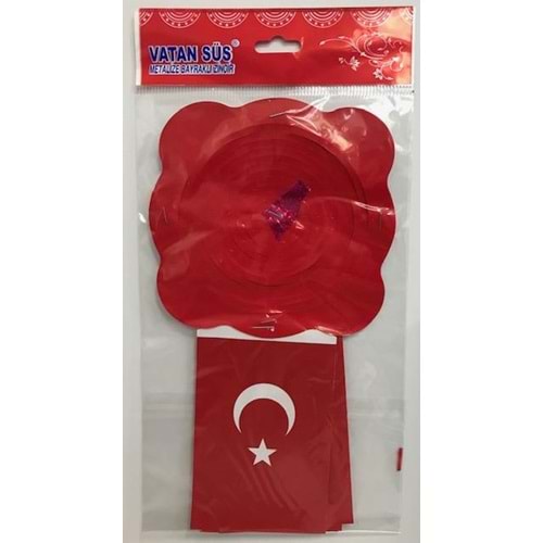 SÜS-METALİZE ZİNCİR15x15CM*BAYRAKLI
