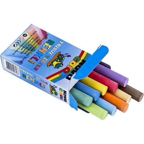 TEBEŞİR-NOVA COLOR TOZSUZ PKT*10 RENKLİ