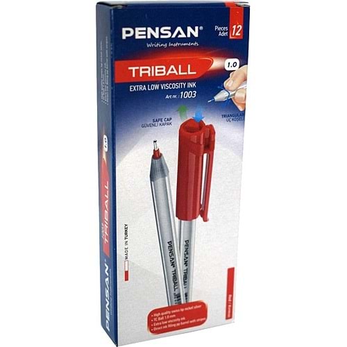 TÜKENMEZ KALEM TRIBALL-PENSAN 1.0 PKT*12-KIRMIZI
