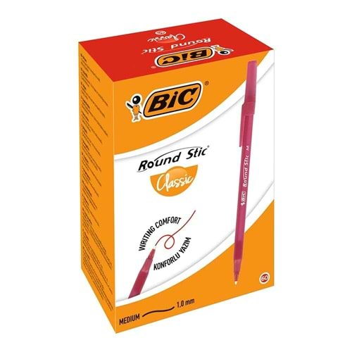 TÜKENMEZ KALEM-BİC ROUND STİCK PKT*60-KIRMIZI