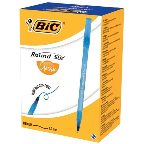 TÜKENMEZ KALEM-BİC ROUND STİCK PKT*60-MAVİ