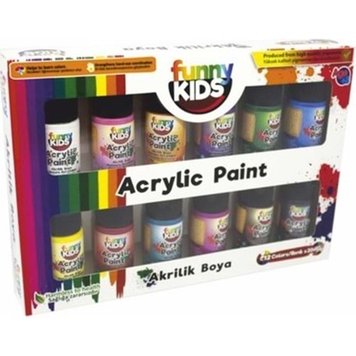 AKRİLİK BOYA SET-FUNNY KIDS 20ML.PKT*12