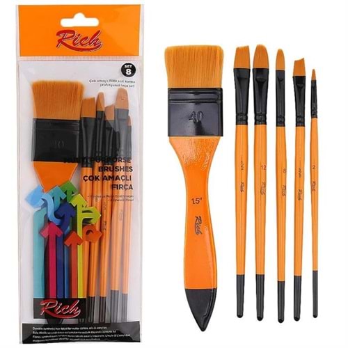 FIRÇA SET-RİCH SET-8 ZEMİN FIRÇALI PKT*6