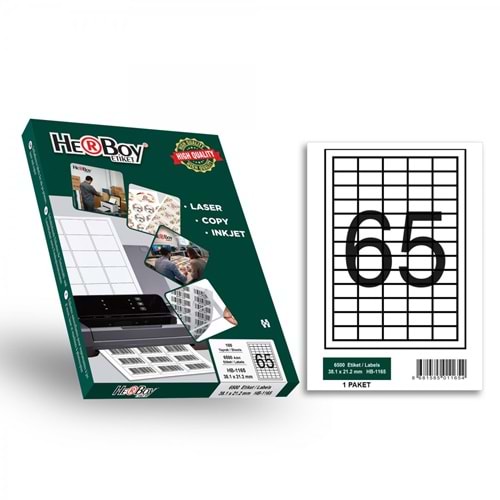 ETİKET-A4 LASER HB-1165 PKT*100 1/65